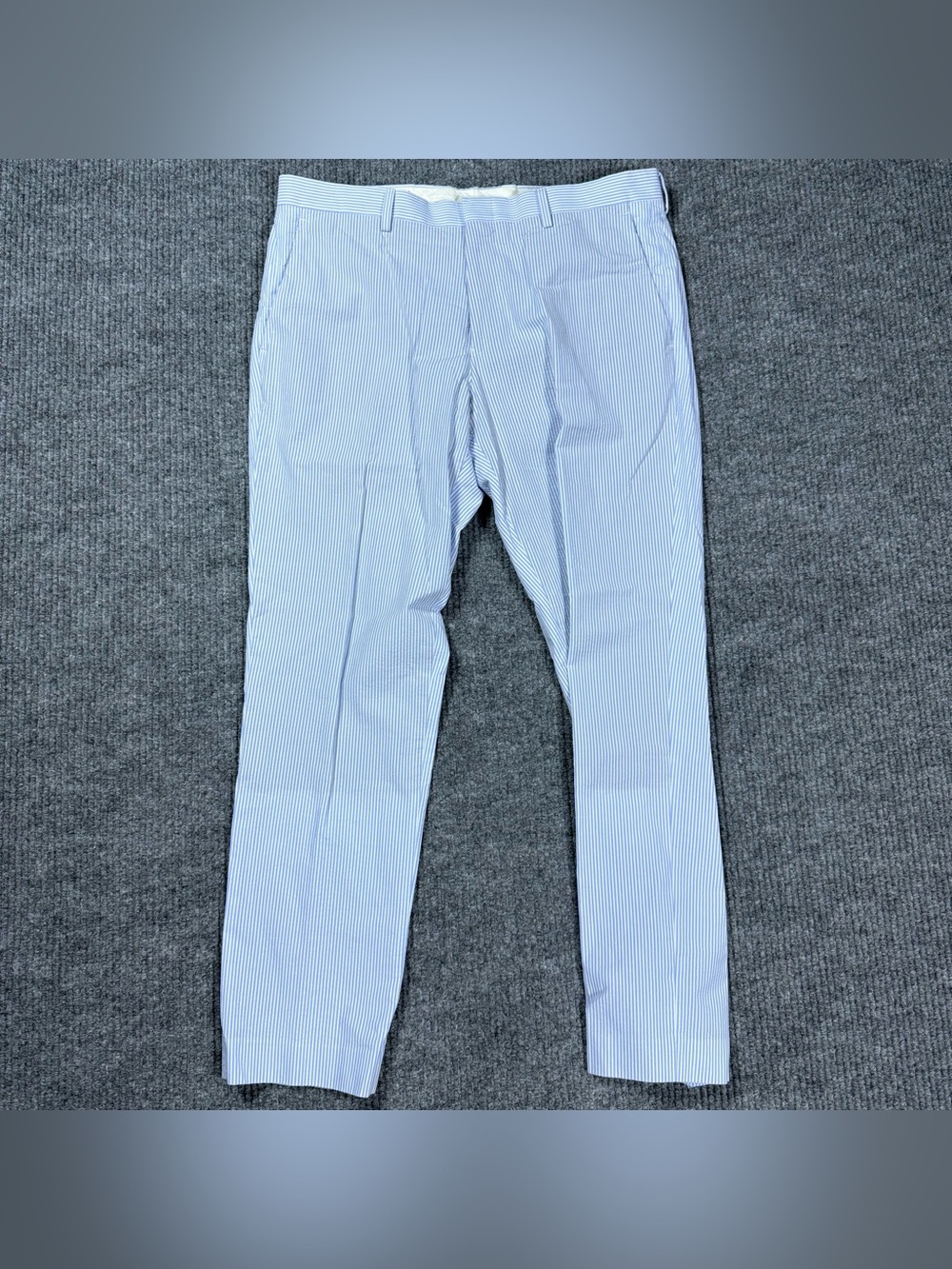 J Crew Ludlow Blue White Seersucker Slim Fit Chino Slacks Pants Men's 33x30